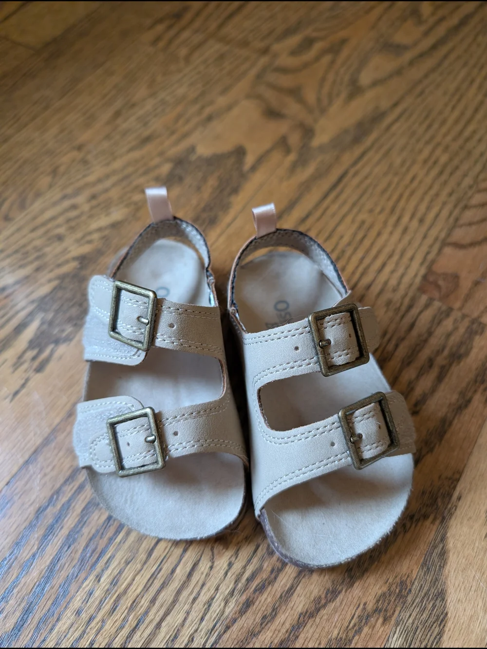 OshKosh B'gosh Tan Double Buckle Toddler Sandals Never Worn